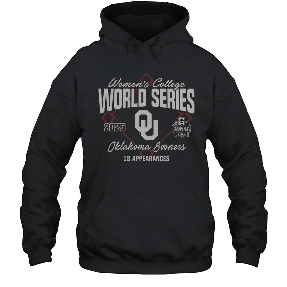 Oklahoma Sooners 18 Appearances Womens College World Series Bound 2025 T-Shirt Unisex Hoodie