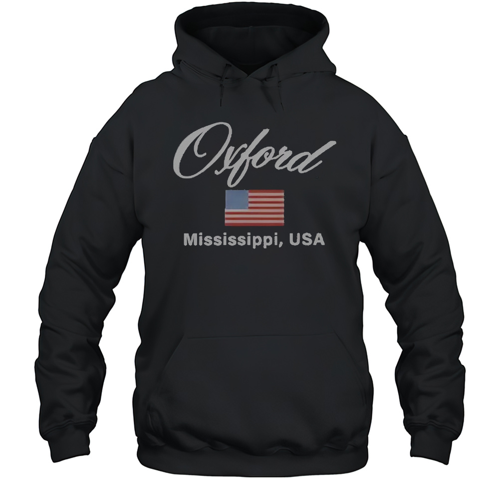 Ole Miss Oxford Vintage Flag Embroidered T-Shirt Unisex Hoodie