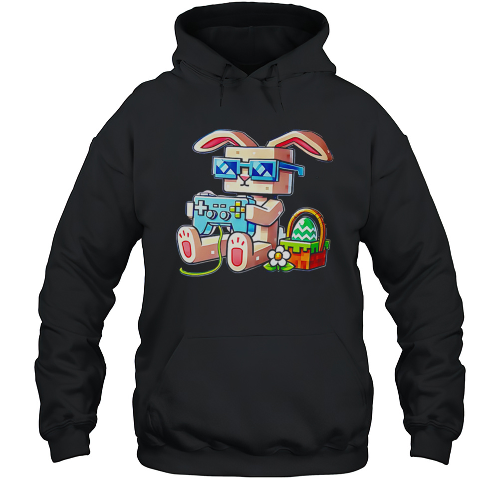 Pixel Gamer Bunny Easter Gaming Shirt Unisex Hoodie