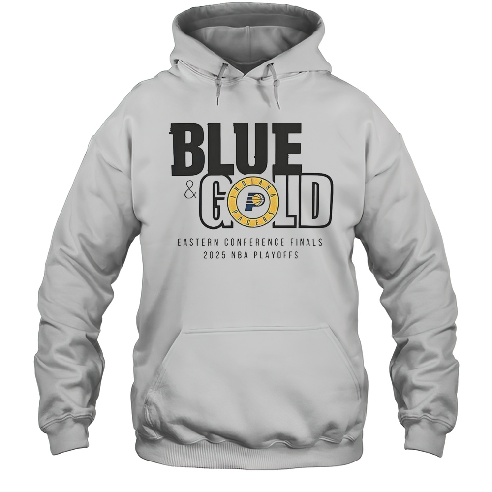 Indiana Pacers Blue And Gold 2025 NBA Eastern Conference Finals T-Shirt Unisex Hoodie