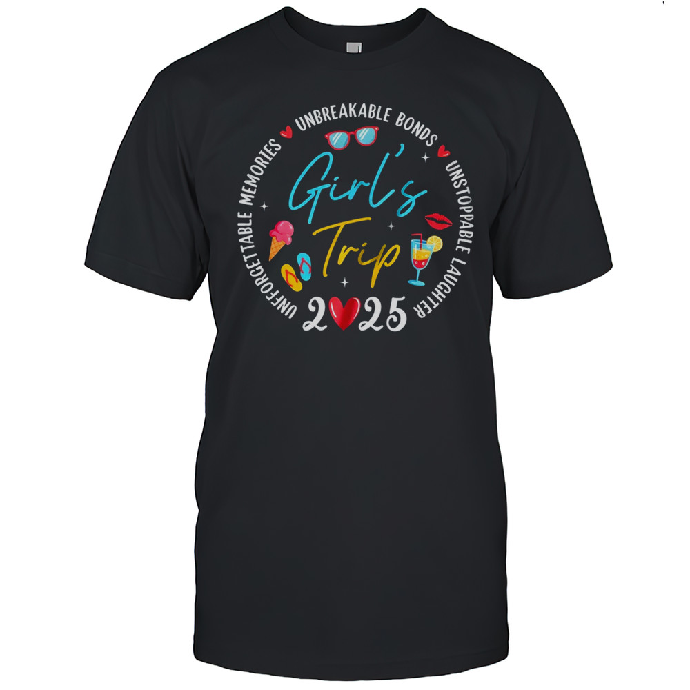 Girl’s Trip 2025 Memories Girls Friends Trip Vacation Retro Shirt