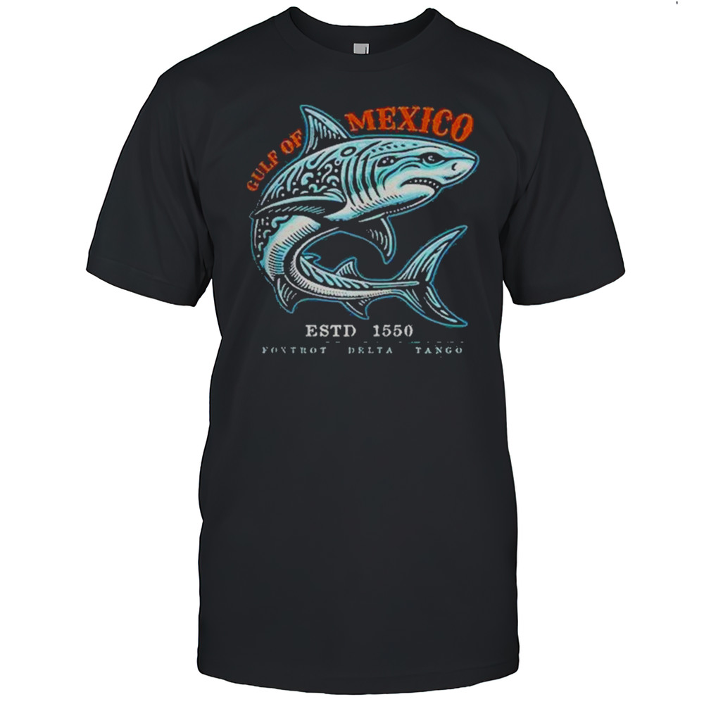 Gulf Of Mexico Foxtrot Delta Tango Tribal Shark Shirt