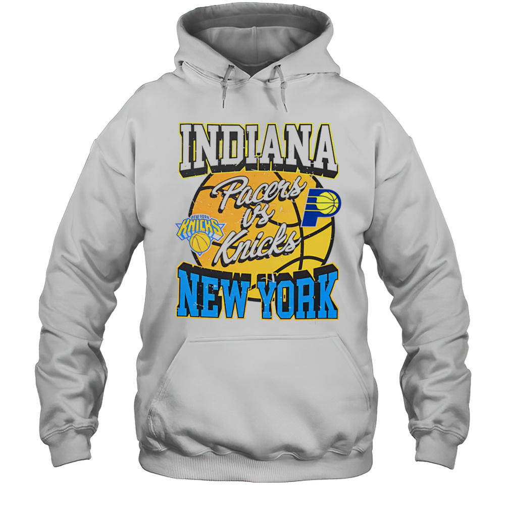 Indiana Pacers Vs New York Knicks 2025 Eastern Conference Finals Match-up Vintage Shirt Unisex Hoodie