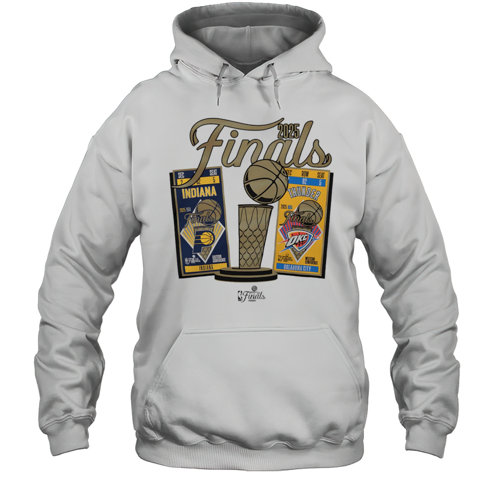 Indiana Pacers Vs Oklahoma City Thunder 2025 NBA Finals Ticket Matchup Shirt Unisex Hoodie