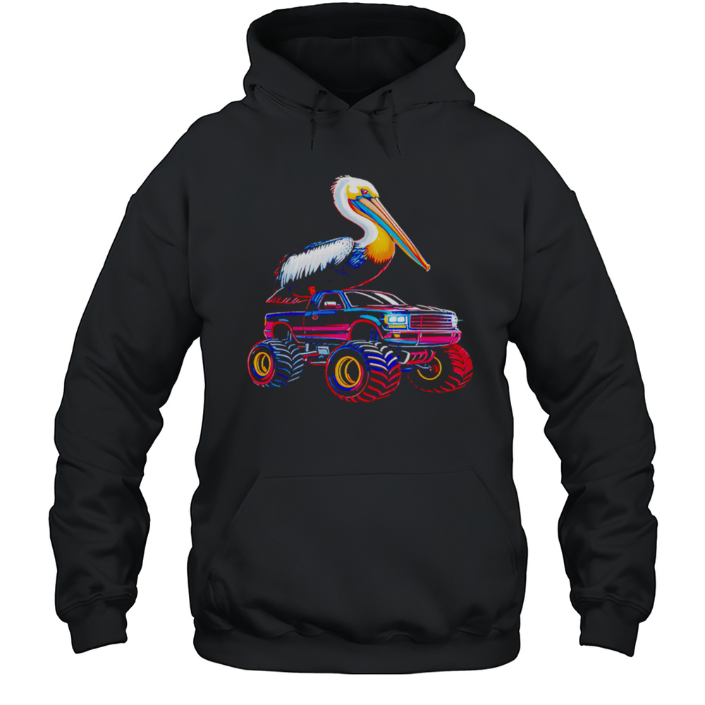 Pelican On Monster Truck Shirt Unisex Hoodie