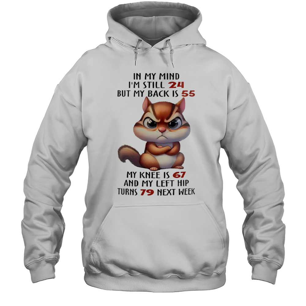 Squirrel In My Mind Im Still 24 But My Back Is 55 My Knee Is 67 Shirt Unisex Hoodie