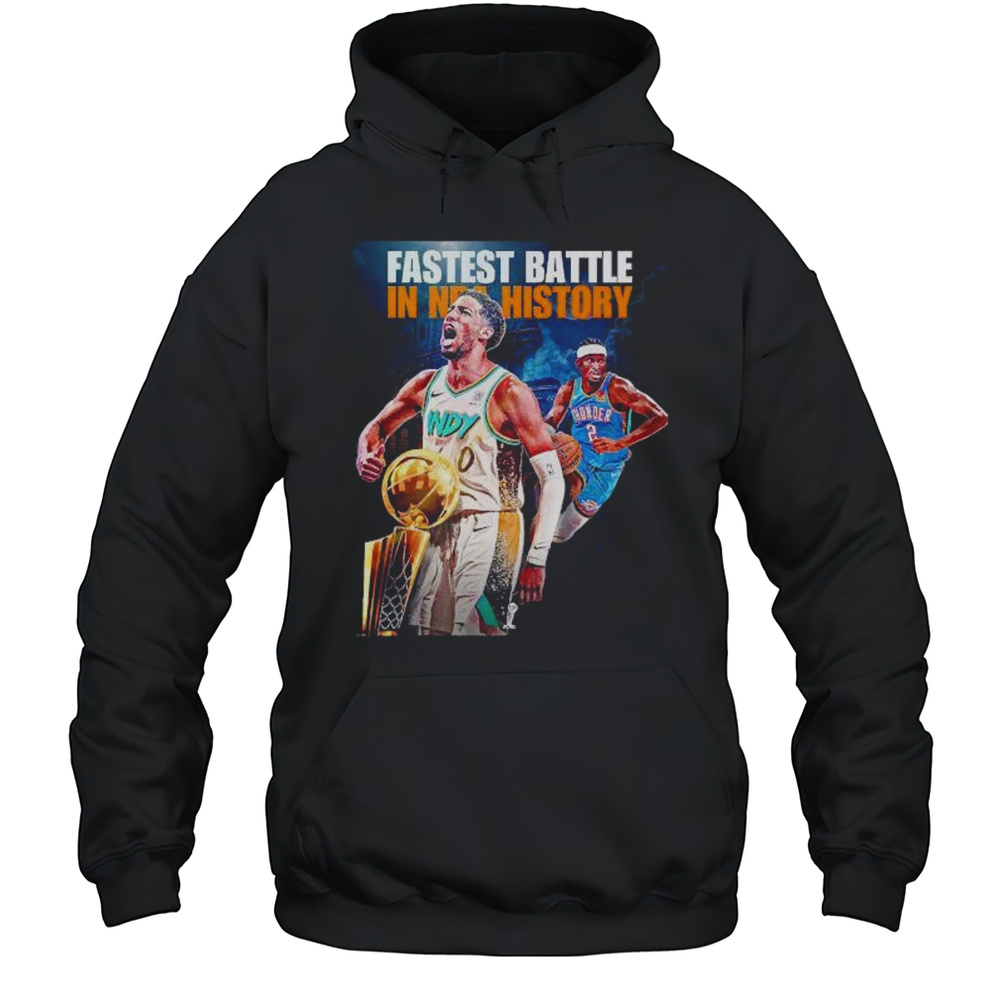Fastest Battle In NBA History Pacers And Thunder Matchup Shirt Unisex Hoodie