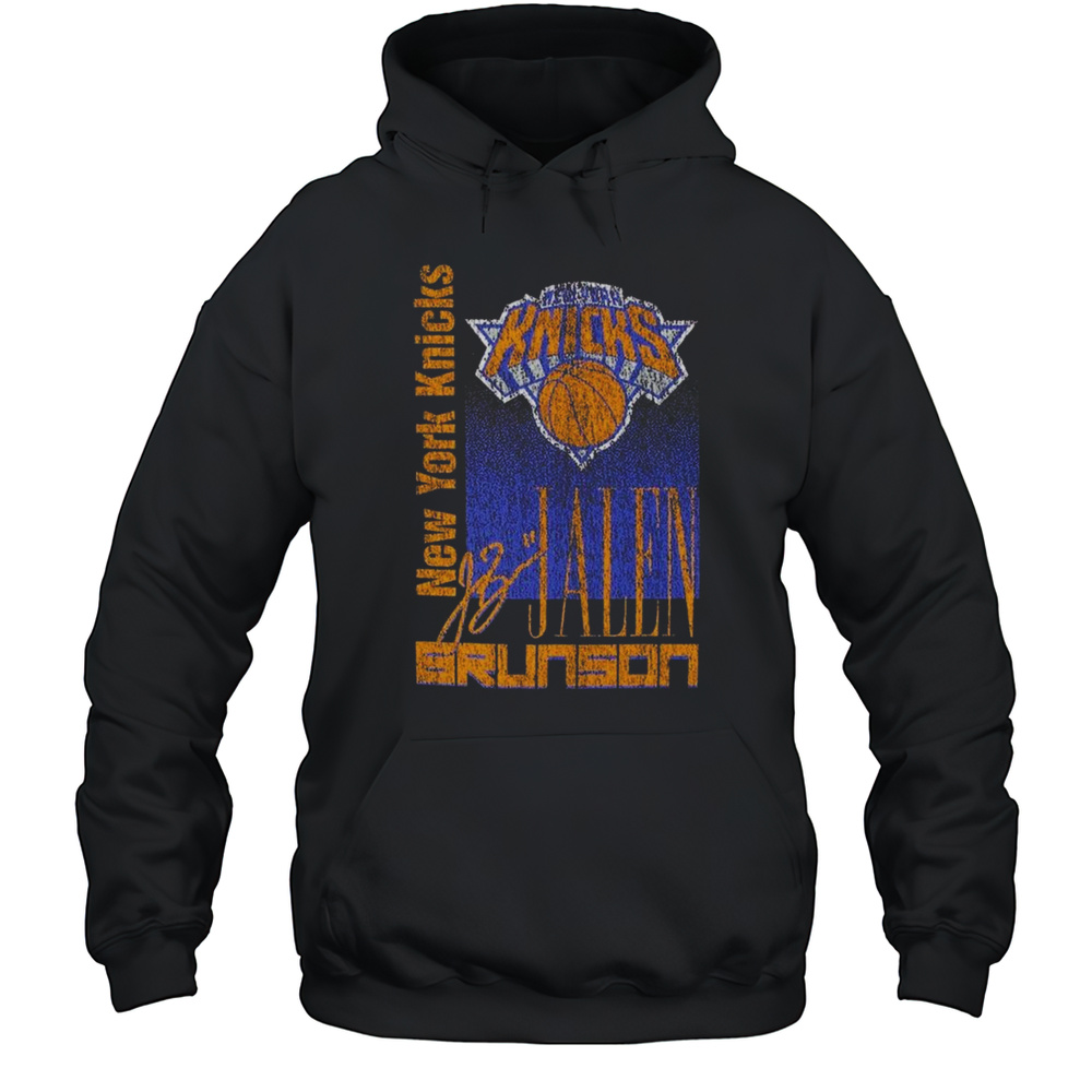 Jalen Brunson New York Knicks New Era Full Court Press Mineral Wash Player Shirt Unisex Hoodie
