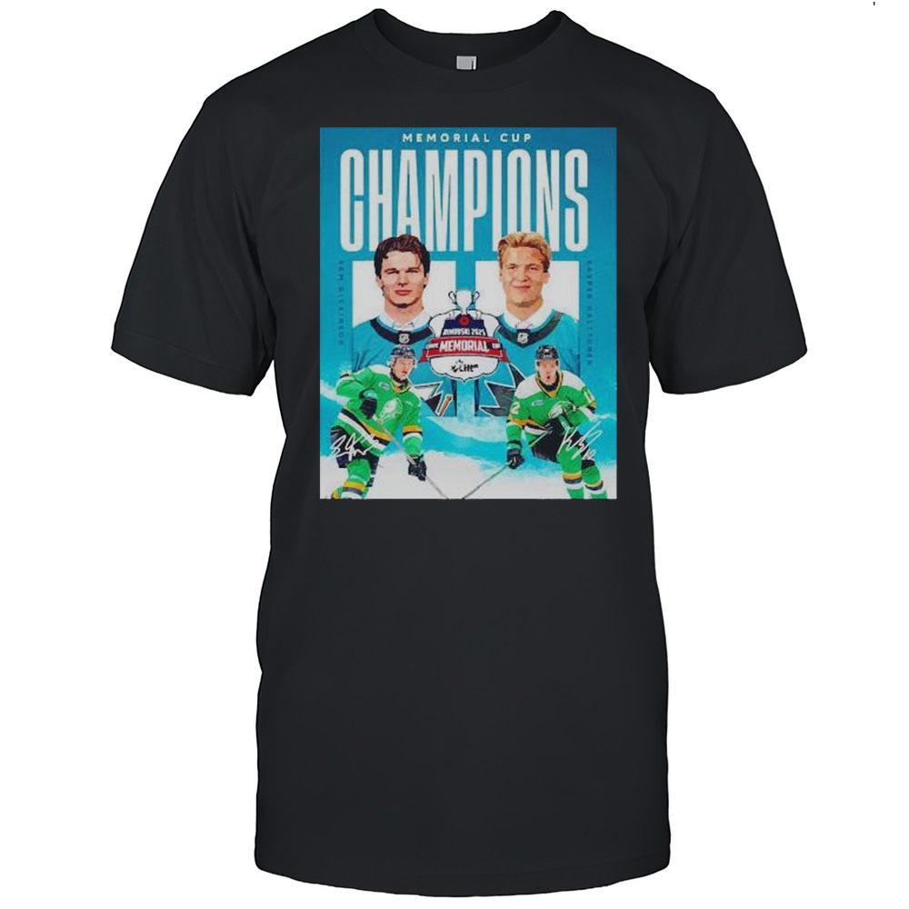Memorial Cup Champions Sam Dickinson And Kasper Halttunen London Knights Signature Shirt