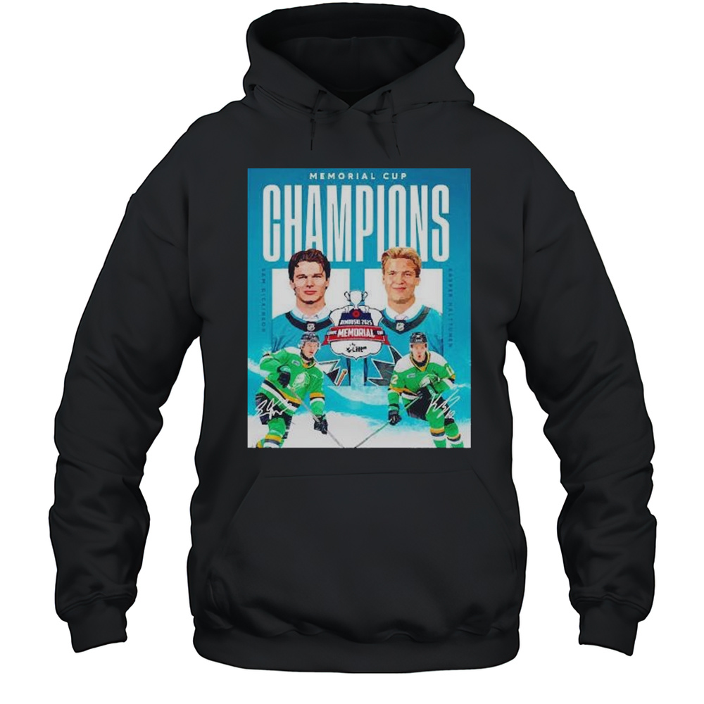Memorial Cup Champions Sam Dickinson And Kasper Halttunen London Knights Signature Shirt Unisex Hoodie