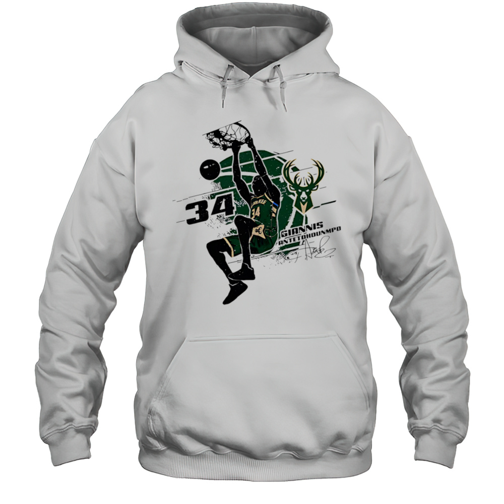 Giannis Antetokounmpo Milwaukee Bucks Silhouette Shirt Unisex Hoodie