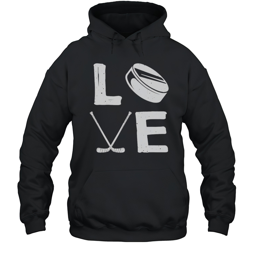 Love Hockey Retro Shirt Unisex Hoodie