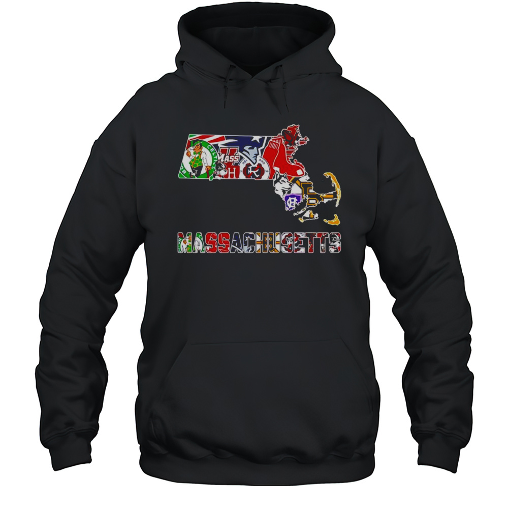 Massachusetts Sports Map Shirt Unisex Hoodie