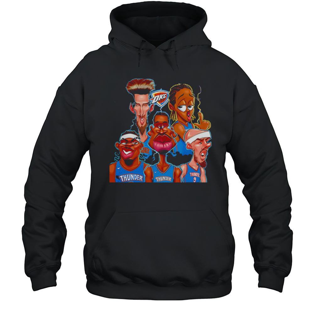 Nba Finals Okc Thunder Team Players Caricature Cartoon Shirt Unisex Hoodie