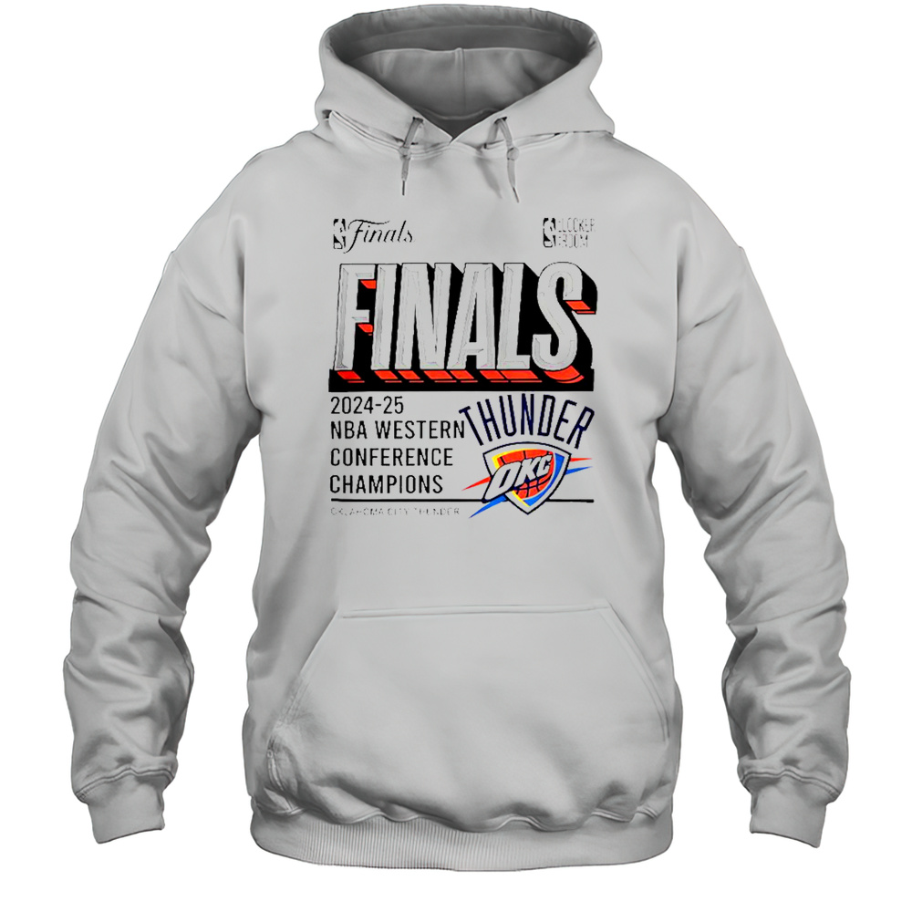 Oklahoma City Thunder Steel 2025 Western Conference Champions Locker Room T-Shirt Unisex Hoodie