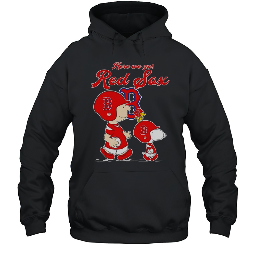 Peanuts Here We Go Boston Red Sox Shirt Unisex Hoodie