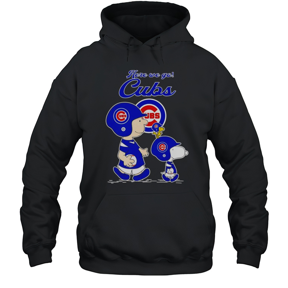 Peanuts Here We Go Chicago Cubs Shirt Unisex Hoodie