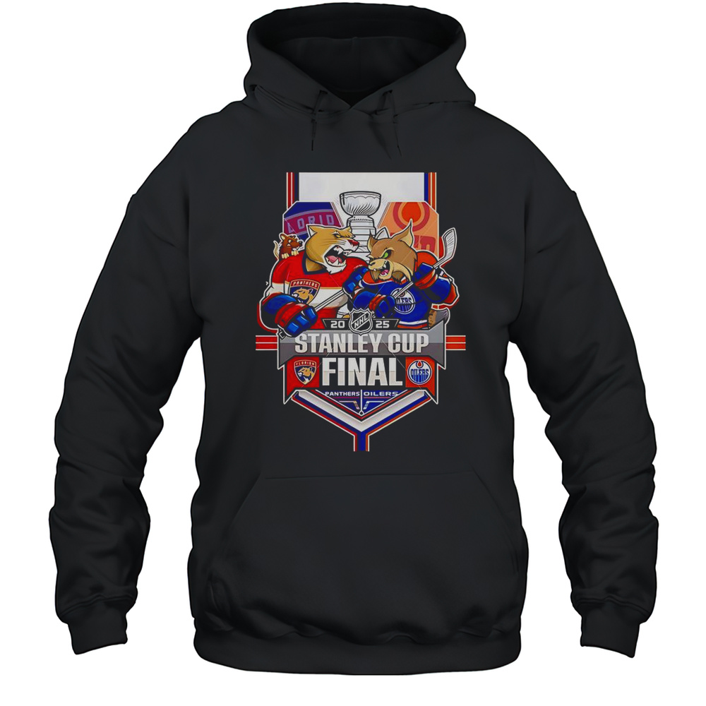 The 2025 Stanley Cup Final Florida Panthers Vs Edmonton Oilers Matchup Mascot T-Shirt Unisex Hoodie