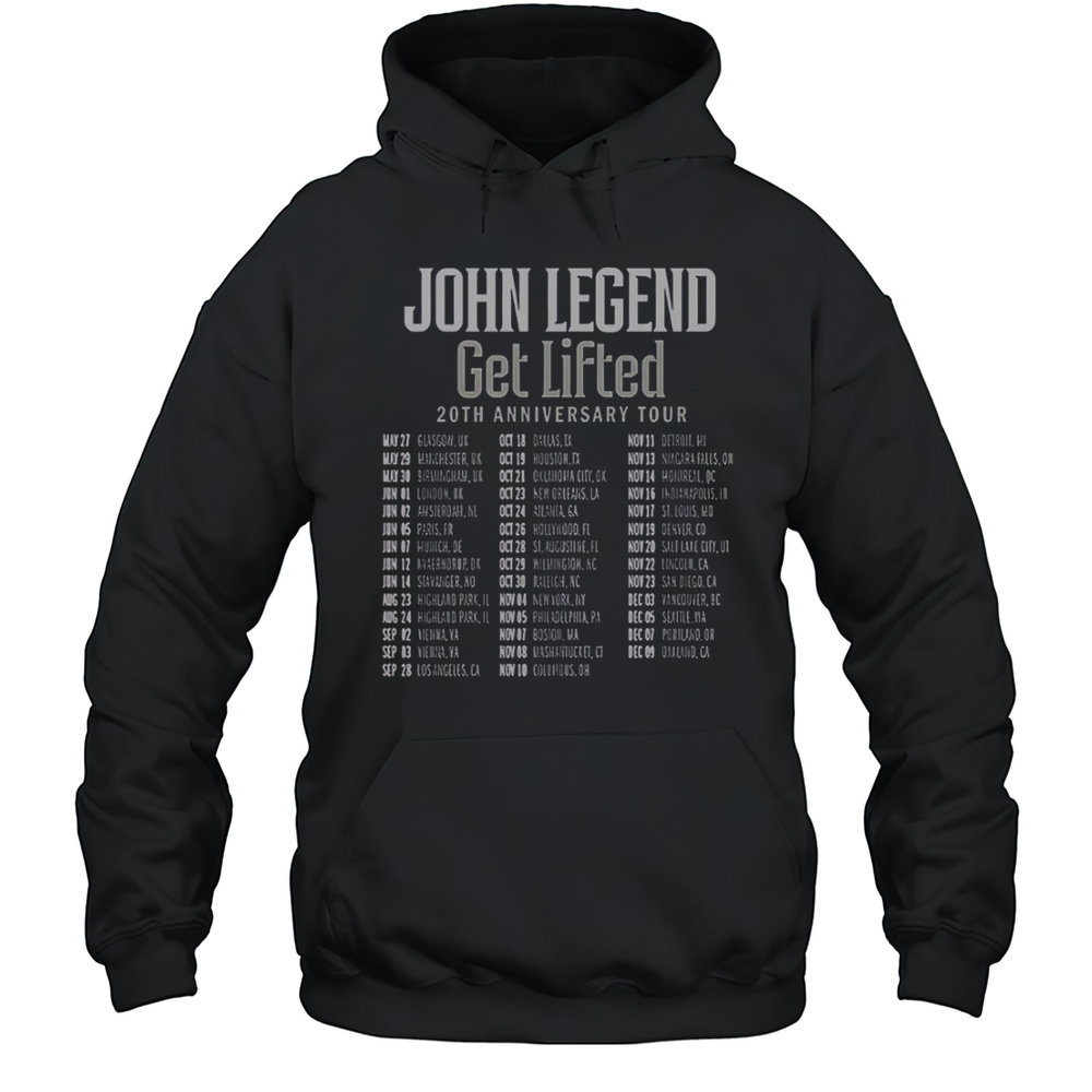 John Legend Get Lifted 20th Anniversary World Tour 2025 T-Shirt Unisex Hoodie