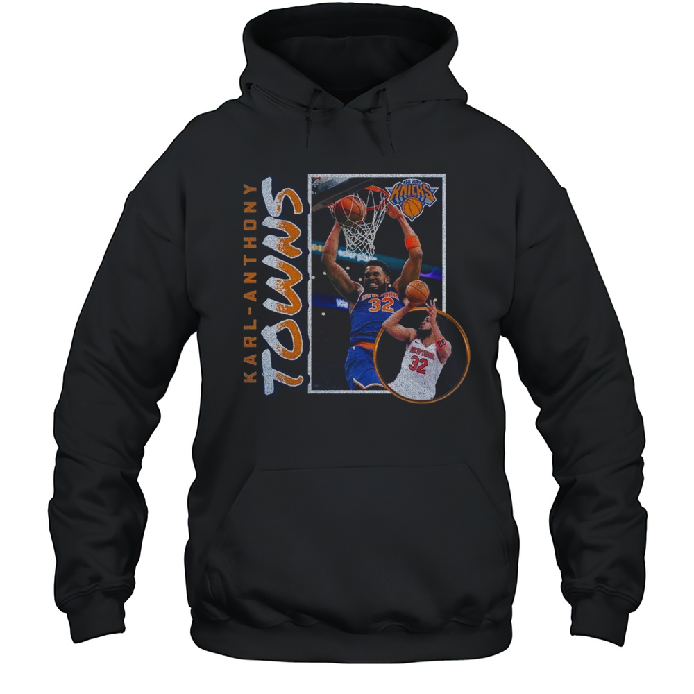Karl-Anthony Towns New York Knicks 90s Player Graphic 2025 Shirt Unisex Hoodie