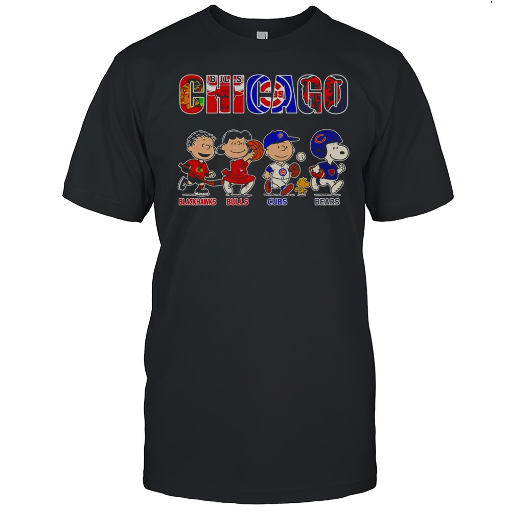 Peanuts Chicago Blackhawks Bulls Cubs Bears Shirt