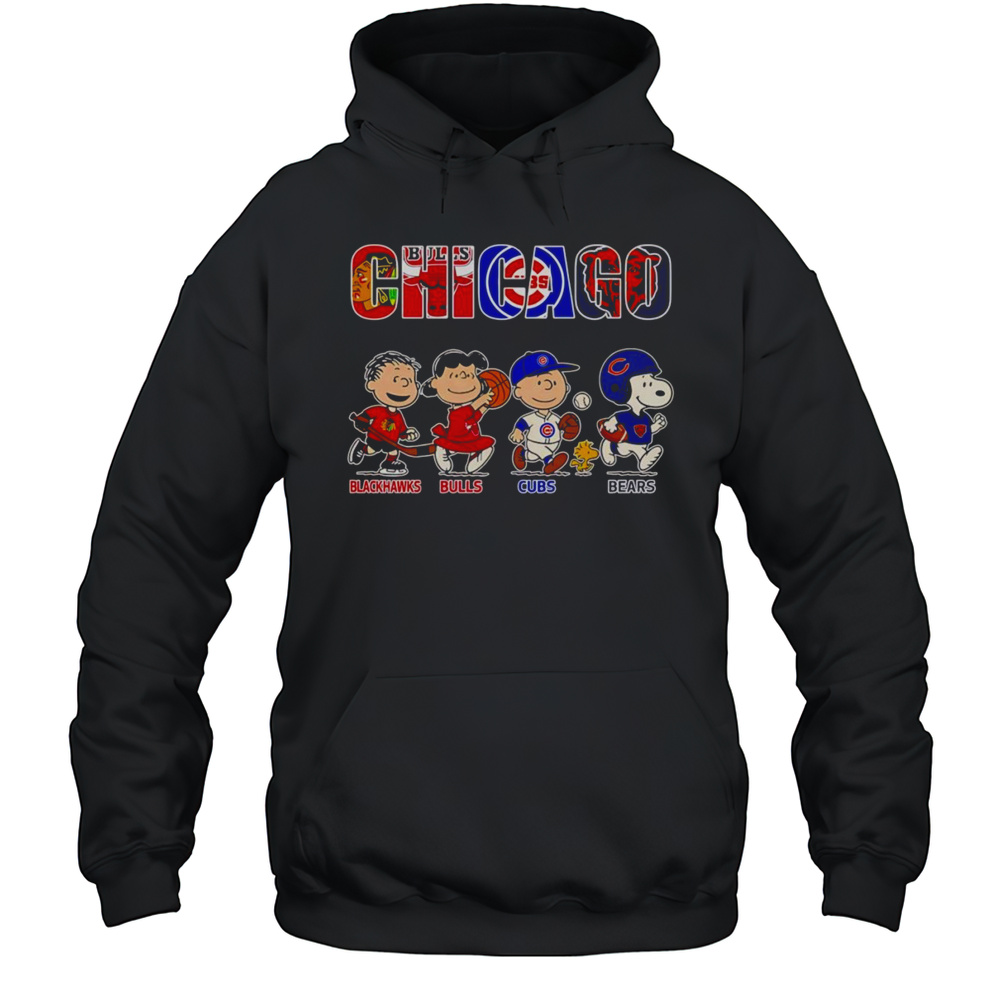 Peanuts Chicago Blackhawks Bulls Cubs Bears Shirt Unisex Hoodie