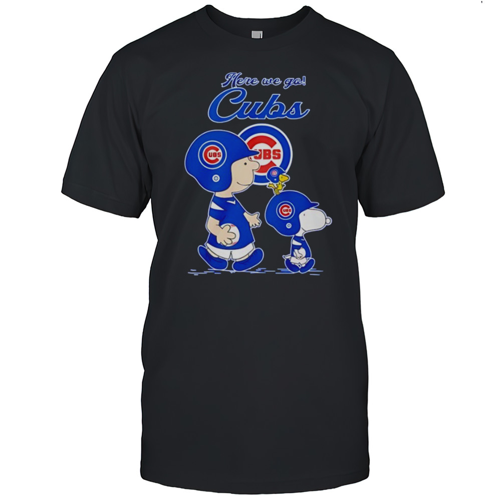 Snoopy And Charlie Brown Vs Chicago Cubs MLB Baseball Here We Go Shirt