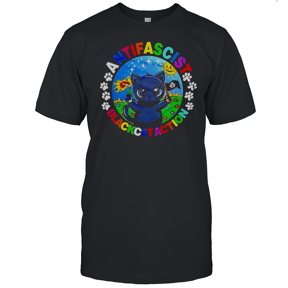 Antifascist Black Cat Action Shirt