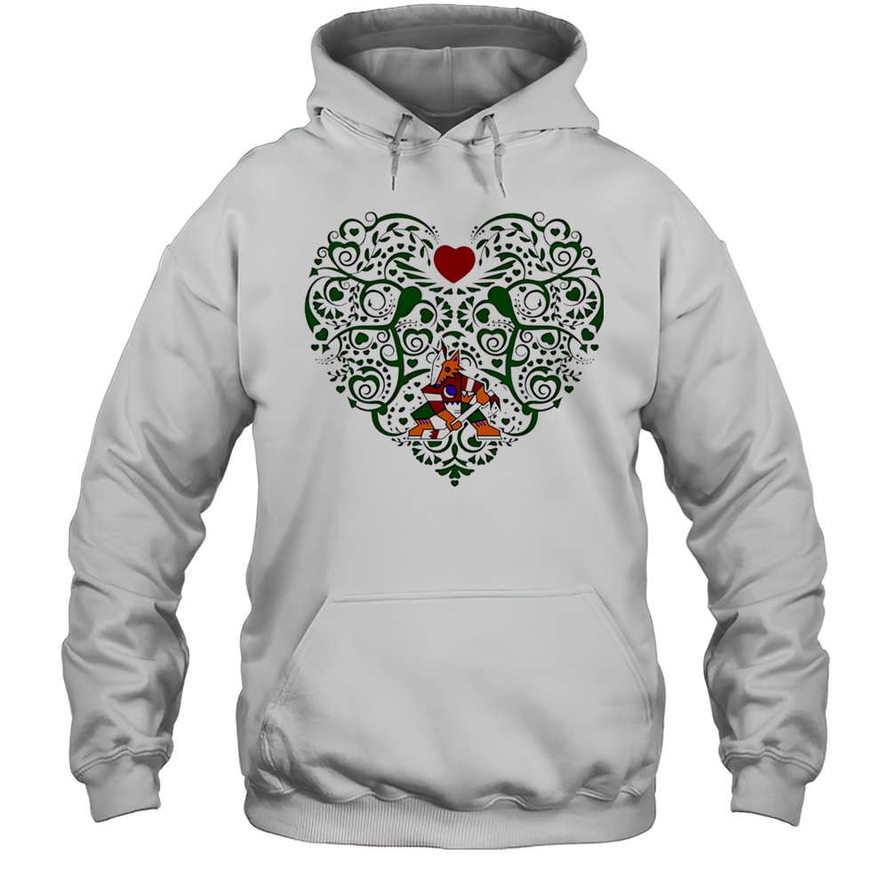 Arizona Coyotes Floral Pattern Heart Logo Shirt Unisex Hoodie