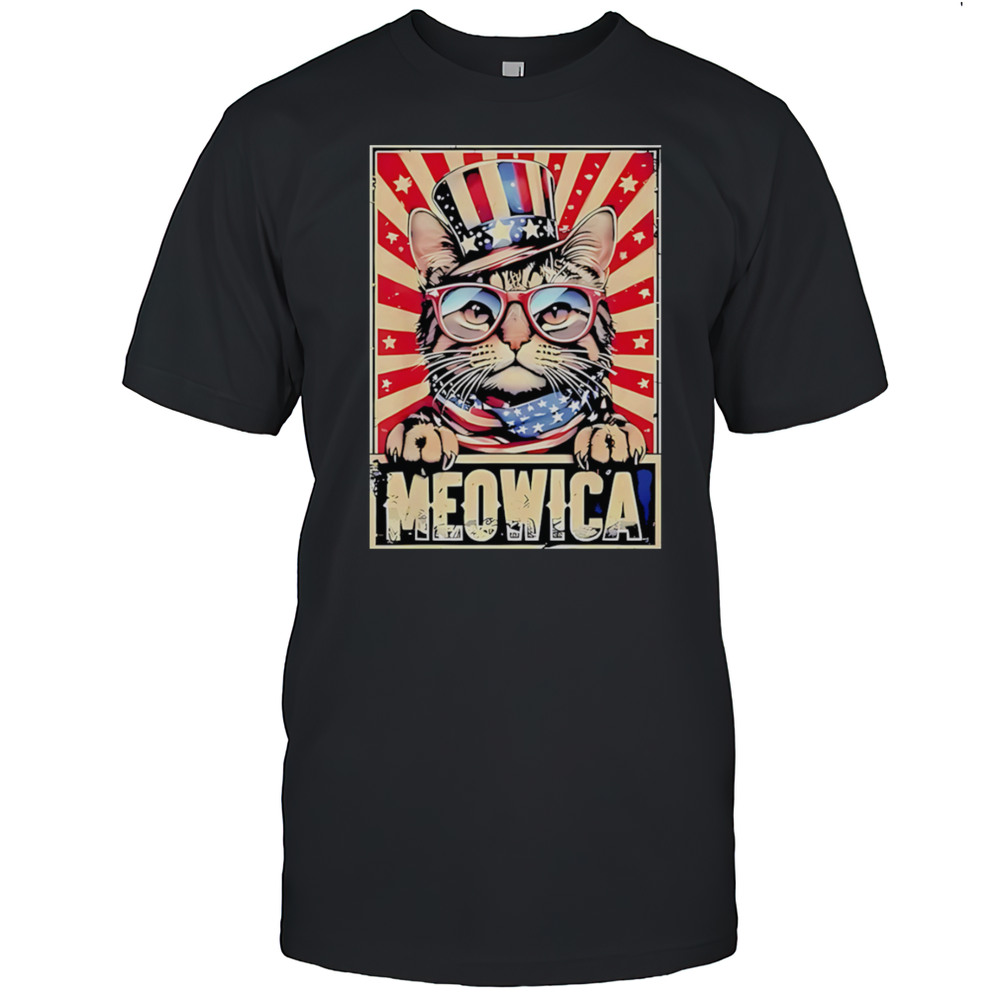Cat Meowica 4th Of July Shirt