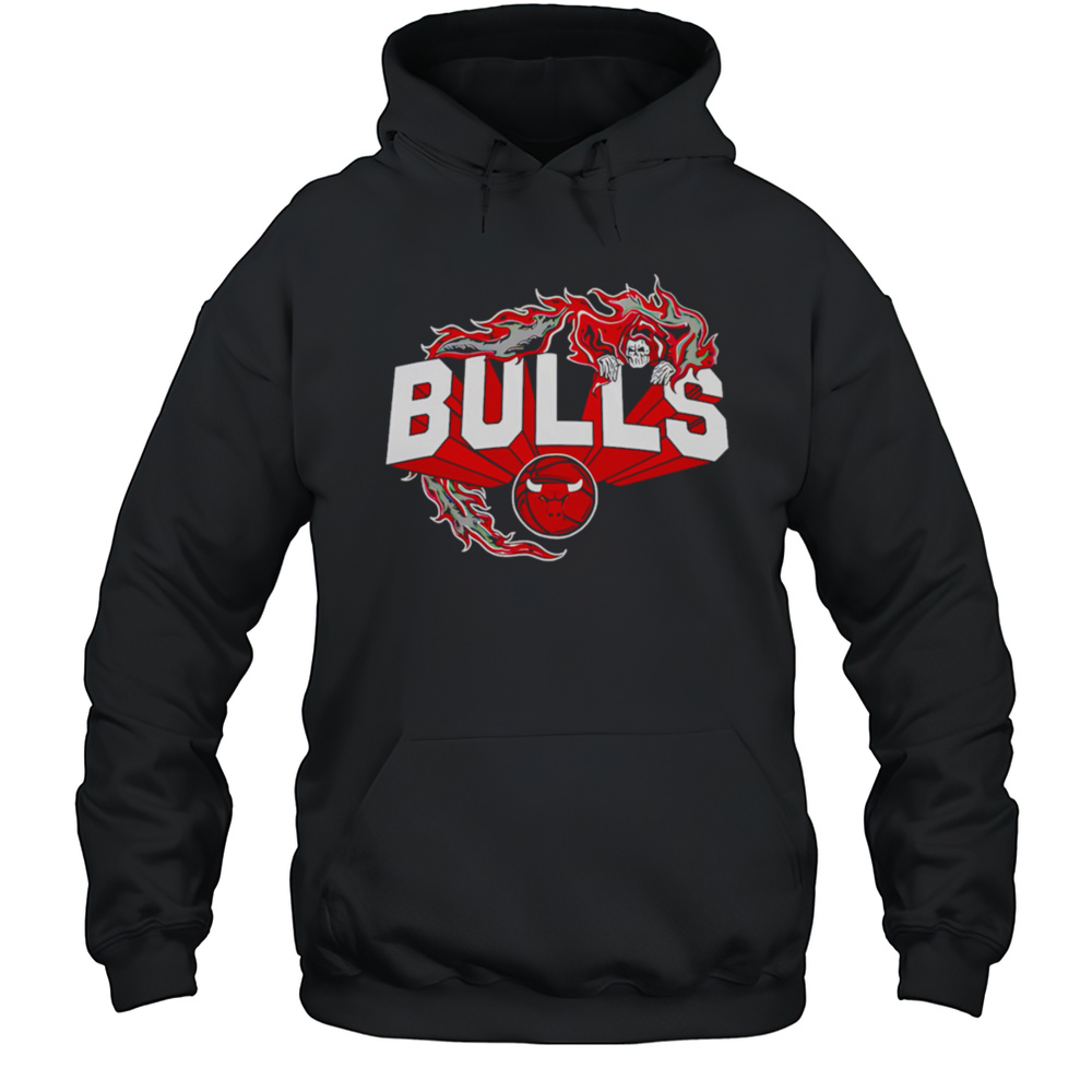 Flaming Grim Reaper Chicago Bulls Logo Shirt Unisex Hoodie