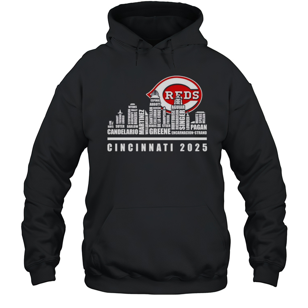 Skyline Name Cincinnati Reds 2025 Shirt Unisex Hoodie