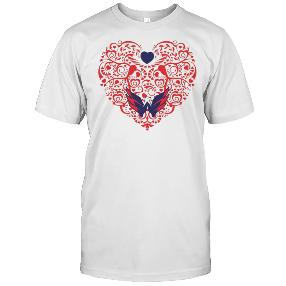 Washington Capitals Floral Pattern Heart Logo Shirt