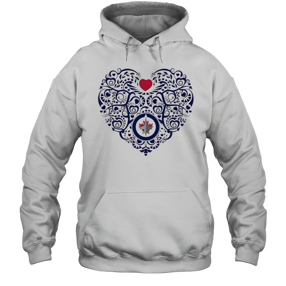Winnipeg Jets Floral Pattern Heart Logo Shirt Unisex Hoodie