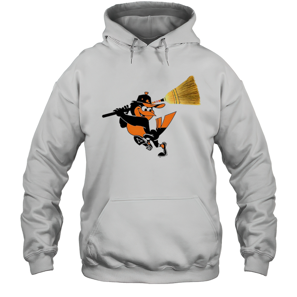 Baltimore Orioles Mascot Hold A Broom Shirt Unisex Hoodie