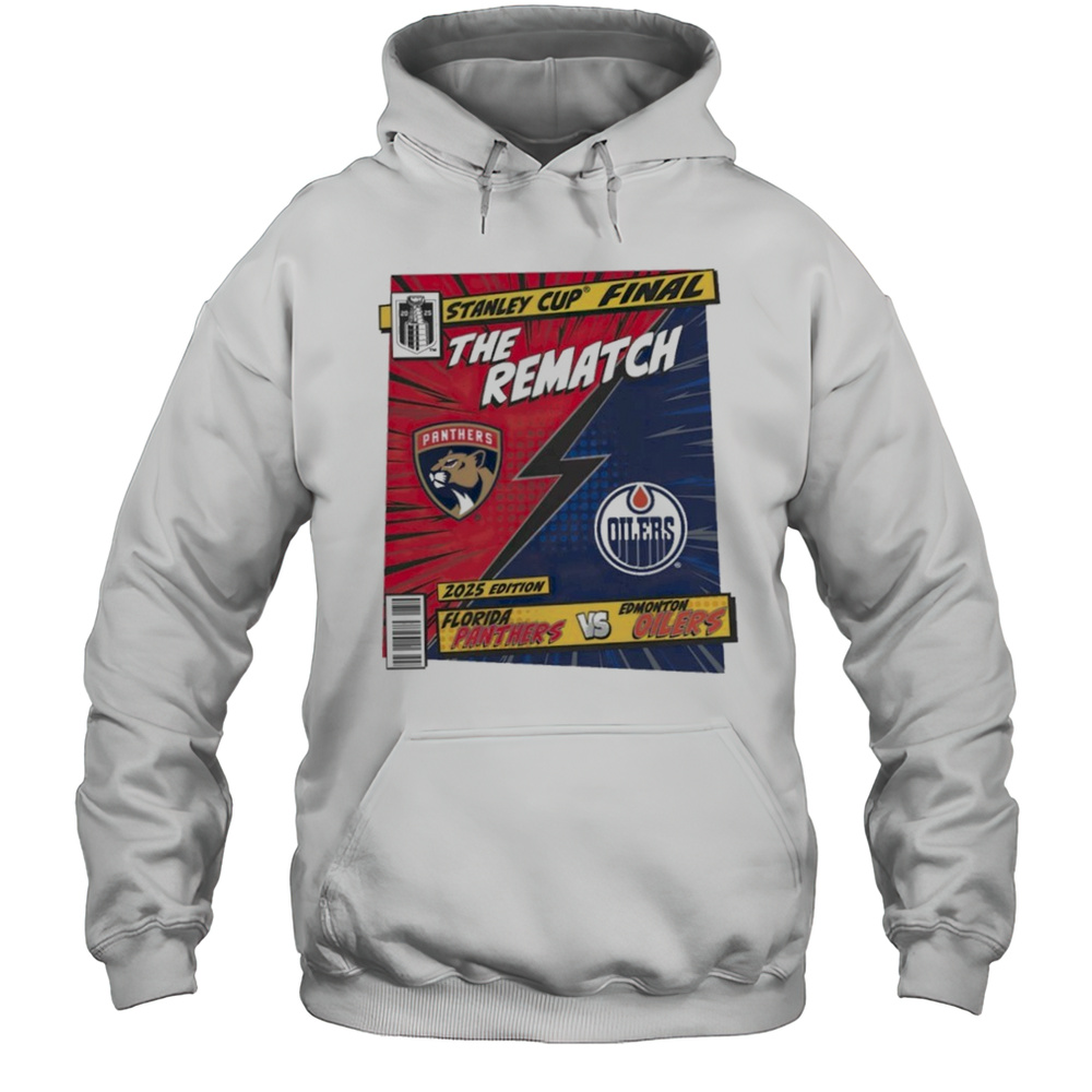 Florida Panthers Vs. Edmonton Oilers 2025 Stanley Cup Final Rematch Comic Shirt Unisex Hoodie