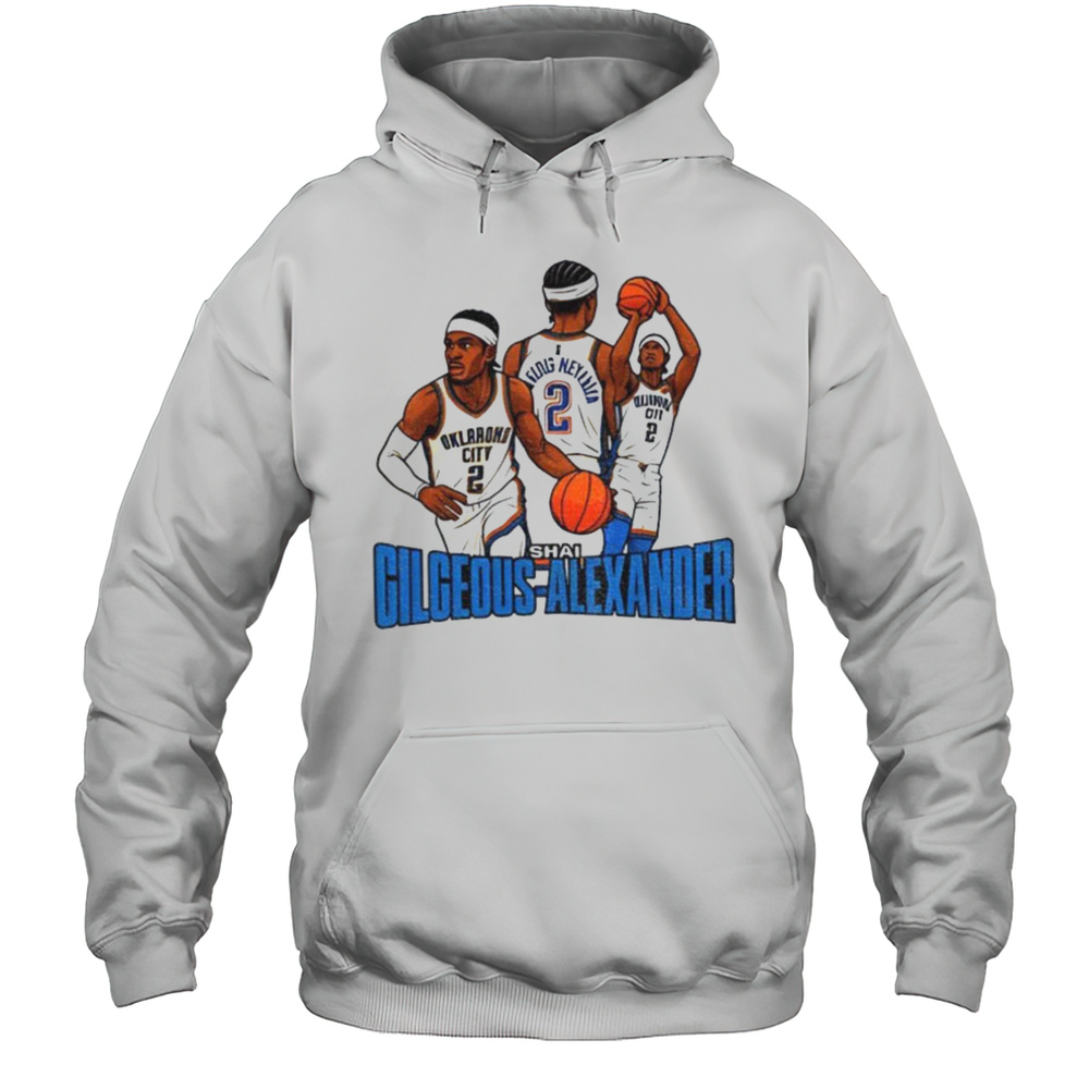 Shai Gilgeous Alexander 2 Oklahoma City Thunder NBA Basketball Cartoon Graphic Shirt Unisex Hoodie