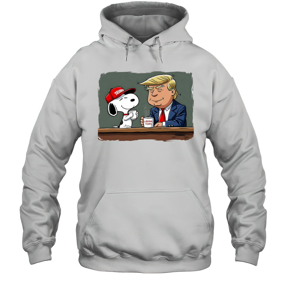 Snoopy Coffee Trump Cartoon Funny Graphic Shirt Unisex Hoodie
