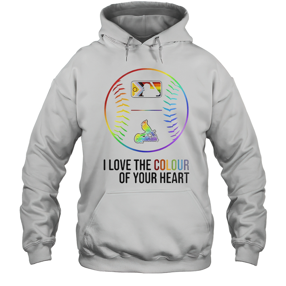 St. Louis Cardinals Baseball I Love The Colour Of Your Heart Pride Month 2025 T-Shirt Unisex Hoodie