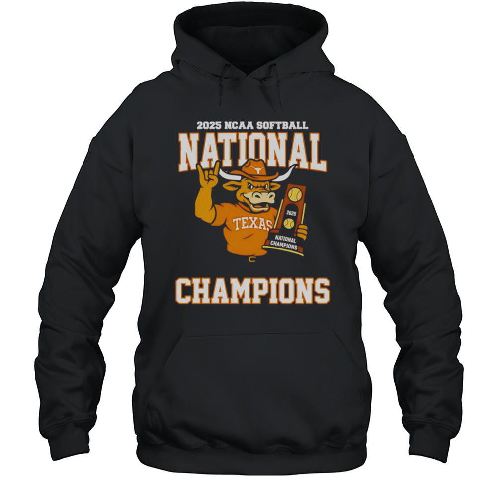 2025 NCAA Softball National Champions Texas Longhorns Mascot Shirt Unisex Hoodie