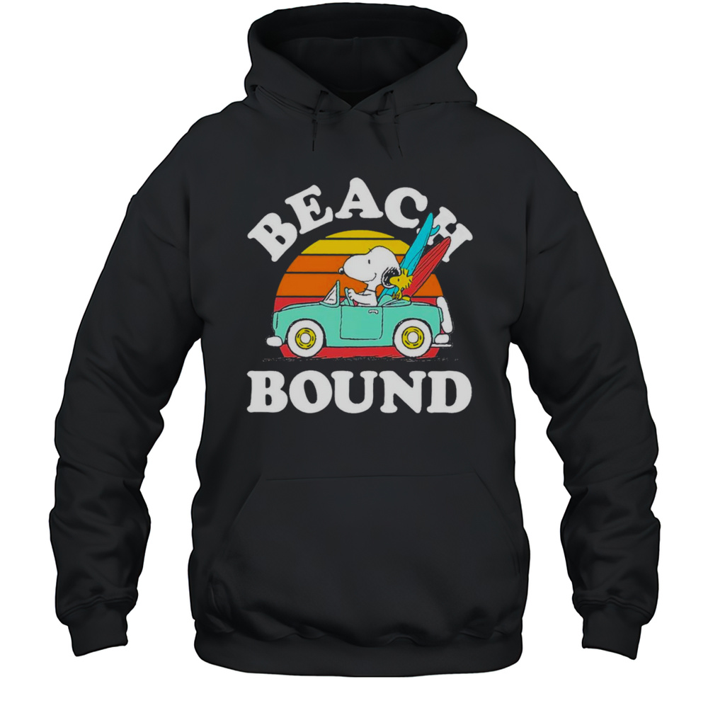 Beach Bound Snoopy And Woodstock Retro Shirt Unisex Hoodie