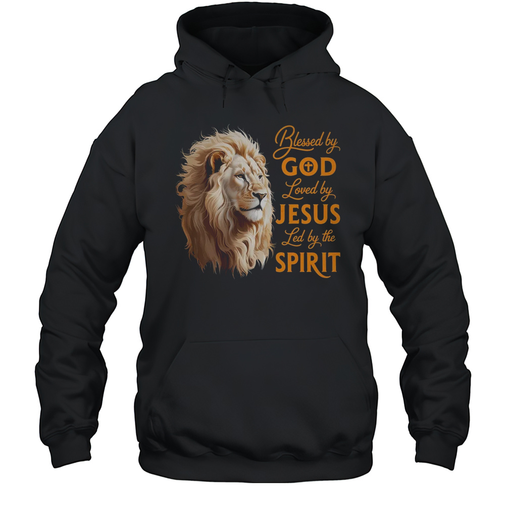Blessed By God Loved By Jesus Christian Lion For Men Women Shirt Unisex Hoodie