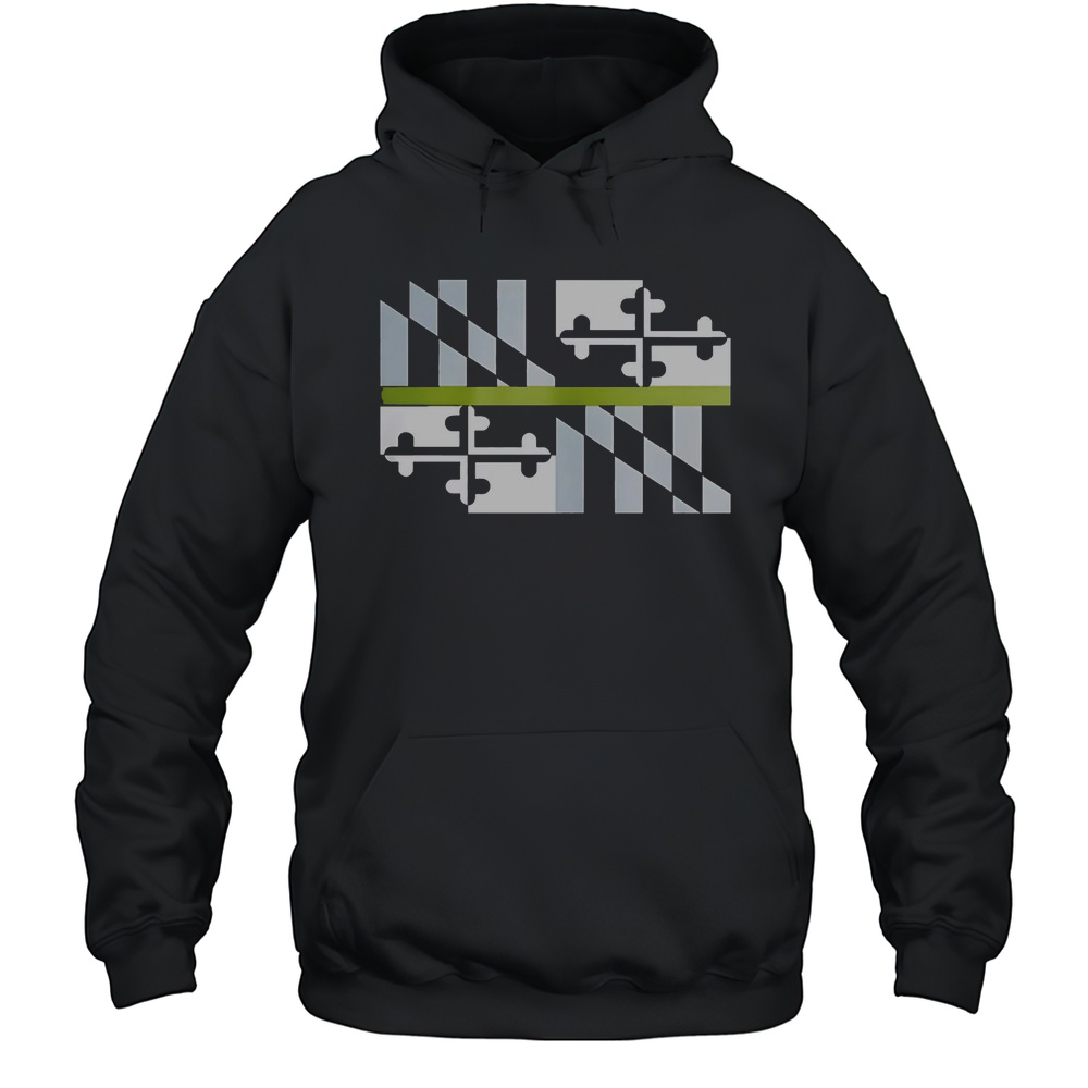Good Green Line Maryland Flag T-Shirt Unisex Hoodie