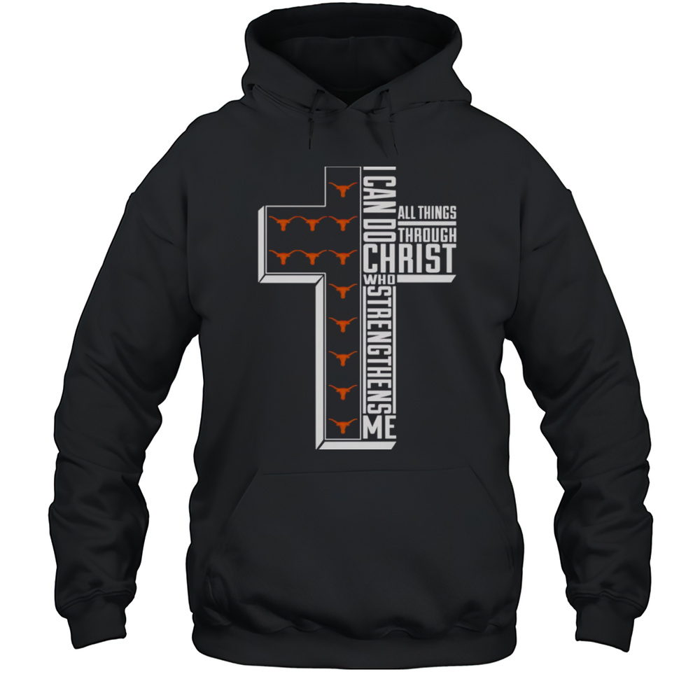 I Can Do All Things Through Christ Who Strengthens Me Texas Longhorns Softball Logo Shirt Unisex Hoodie