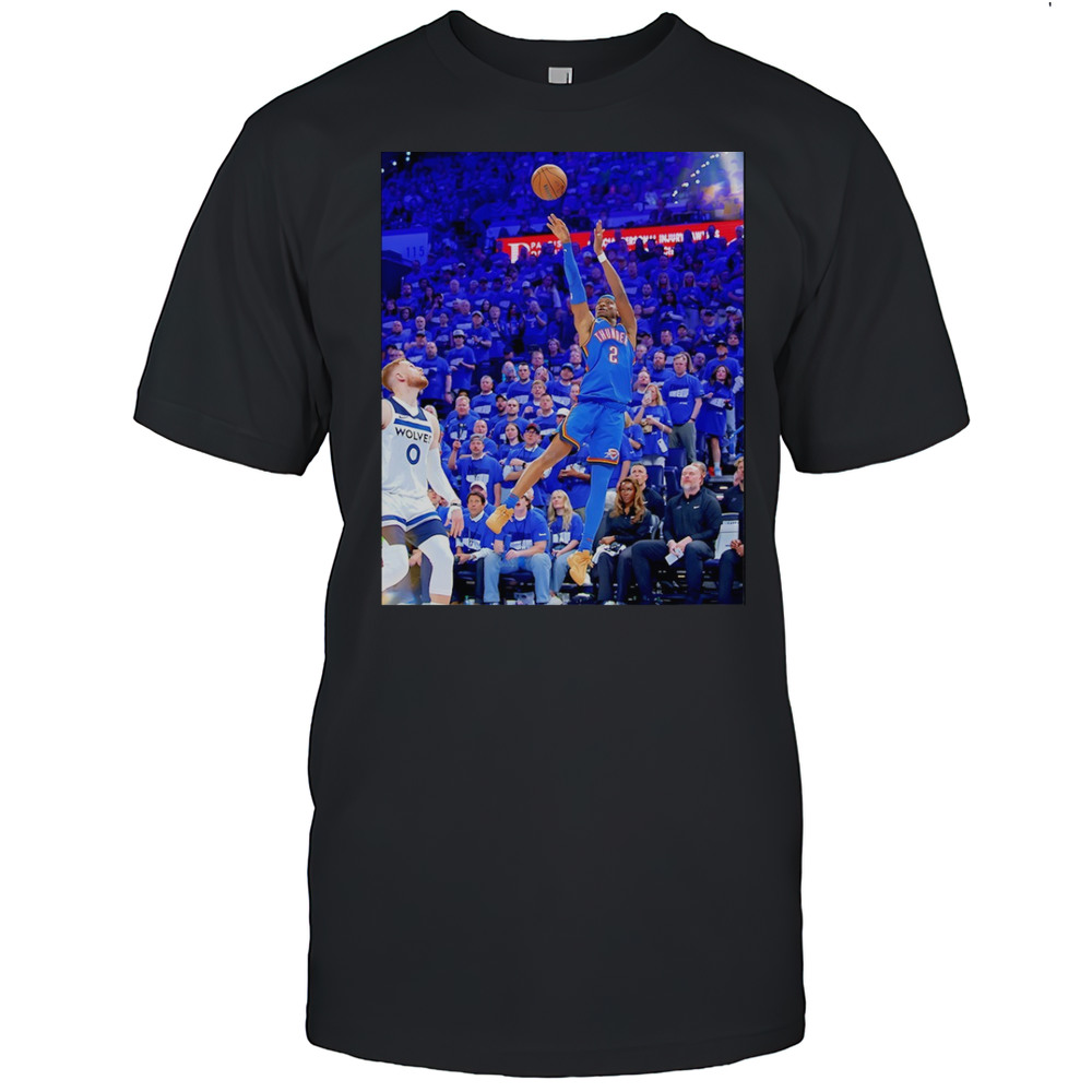 Shai Gilgeous Alexander Oklahoma City Thunder NBA Basketball Game Frames Shirt
