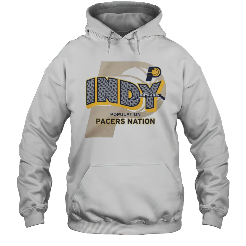 Stadium Essentials Natural Indiana Pacers Greetings From Shirt Unisex Hoodie