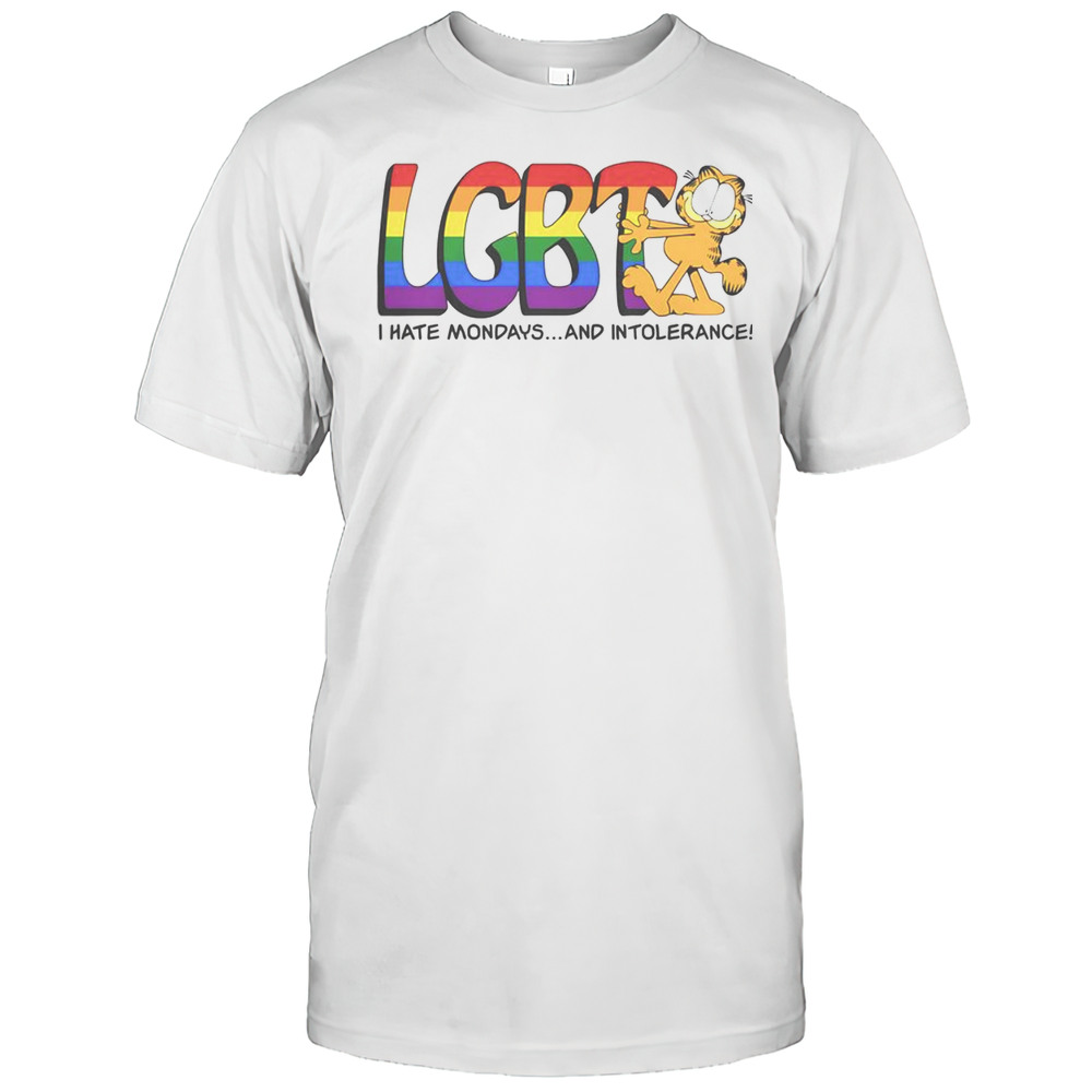 Top LGBT I Hate Mondays And Intolerance Garfield T-Shirt
