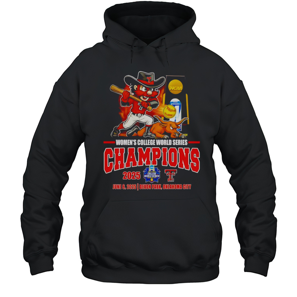Womens College World Series Champions 2025 Texas Tech Red Raiders Mascot Shirt Unisex Hoodie