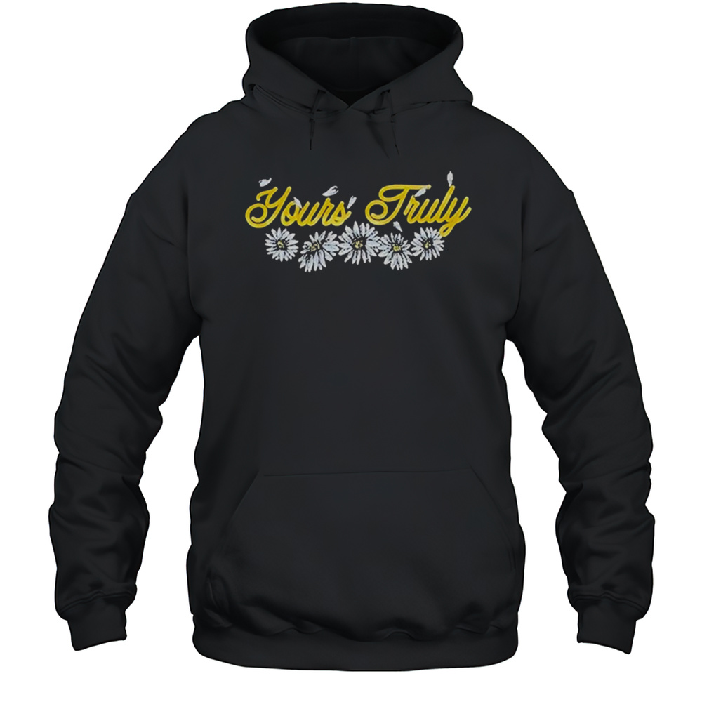 Yours Truly Logo Flowers T-Shirt Unisex Hoodie