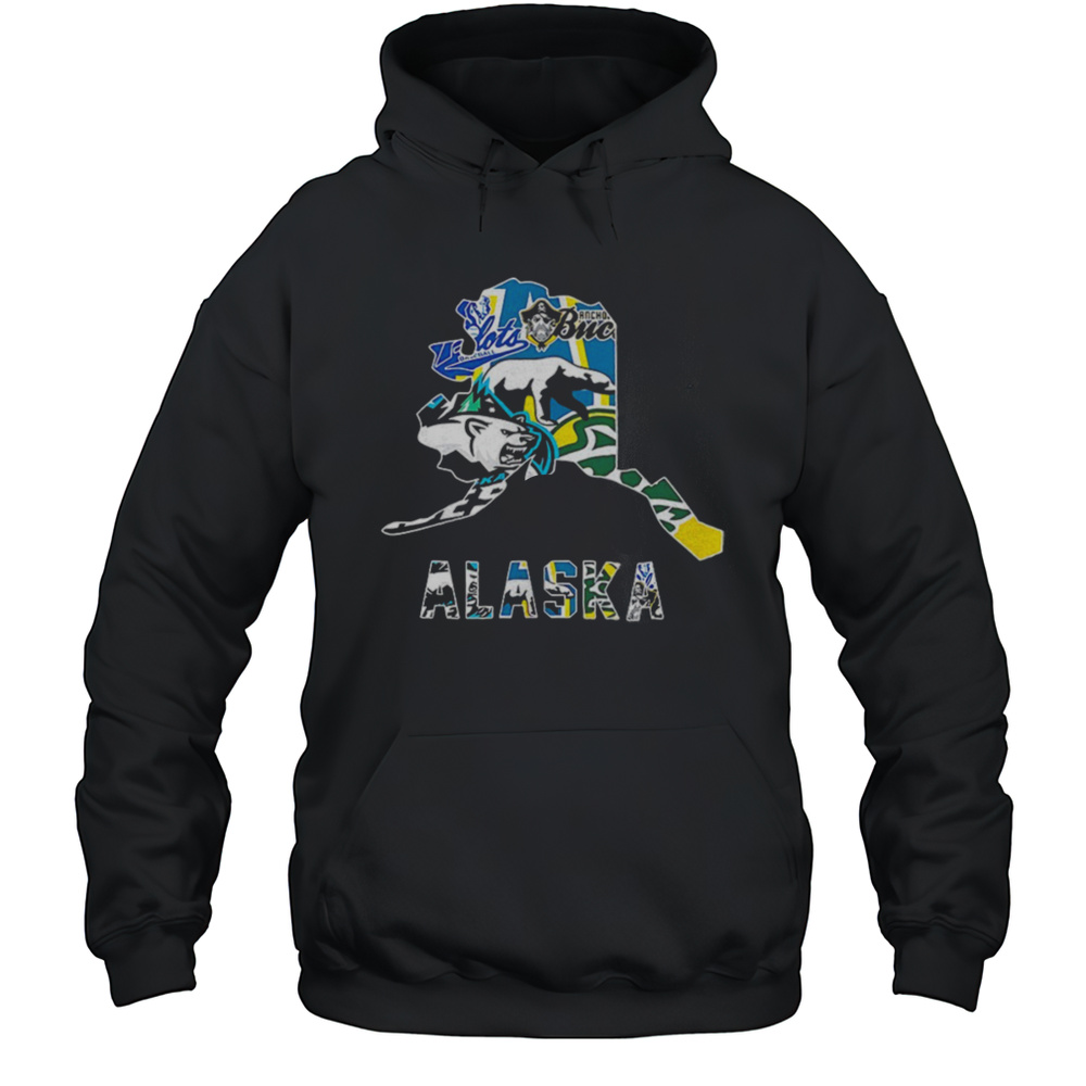 Alaska Sports Team Map Logo Shirt Unisex Hoodie